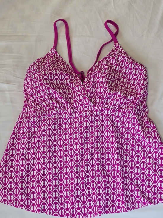 Kona Sol Other - Kona Sol Fuchsia Pink Patterned Swim Tankini Top. Size L. 12/14. NWT